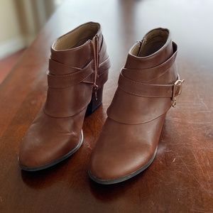 Brown Thalia Sodi Ankle Booties – Never worn.